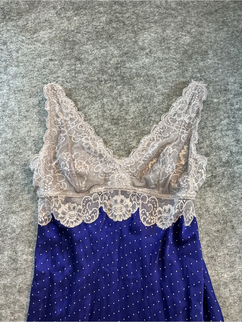 NK Imode 100% Silk Polka Dot Lingerie Sleep Lace-Trim Slip Dress Size XL - Picture 2 of 4